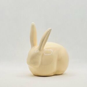 Ceramic Bunny Cotton Ball Holder Rabbit EUC